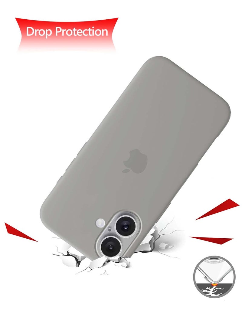Wtech Apple iPhone 16 2024 Premium Soft Liquid Silicone Case Cover - Grey - Image 3