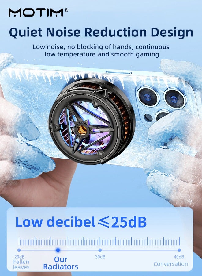 Motim Super Magnetic Design Mobile Phone Cooler Phone Cooler, Universal RGB LED Phone Fan Cellphone Radiator for Tiktok Live Streaming Mobile games ect - Image 5
