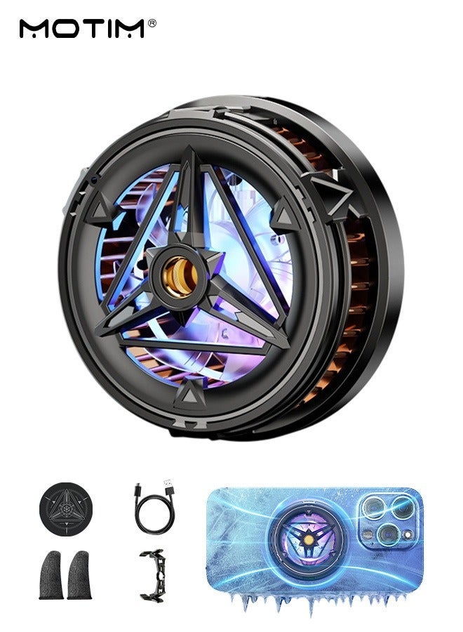 Motim Super Magnetic Design Mobile Phone Cooler Phone Cooler, Universal RGB LED Phone Fan Cellphone Radiator for Tiktok Live Streaming Mobile games ect - Image 1