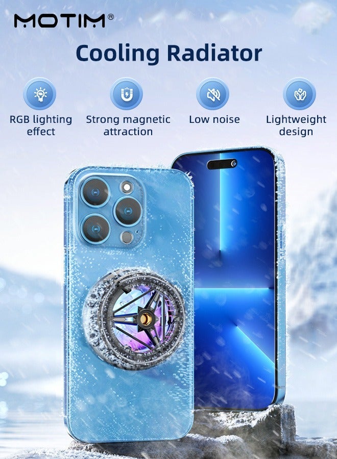 Motim Super Magnetic Design Mobile Phone Cooler Phone Cooler, Universal RGB LED Phone Fan Cellphone Radiator for Tiktok Live Streaming Mobile games ect - Image 3