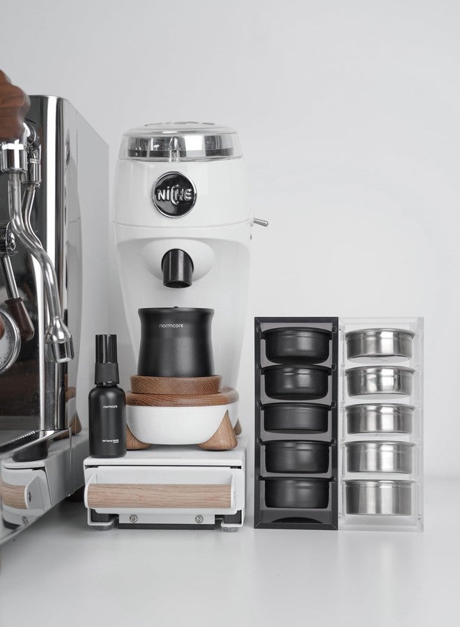 Normcore 58mm Portafilter Basket Storage Holder, Holds 5 Espresso Filter Basket Rack Acrylic Stand for 58mm Portafilter Baskets, Frosted Clear - Image 5