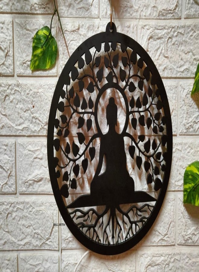 Wall Mitra Gautam Buddha MDF Wood Backlit Wall Art with White LED for Living Room - Buddha Wall Decor, Wall Art for Home Decorations(12x12) (Warm White) - Image 5