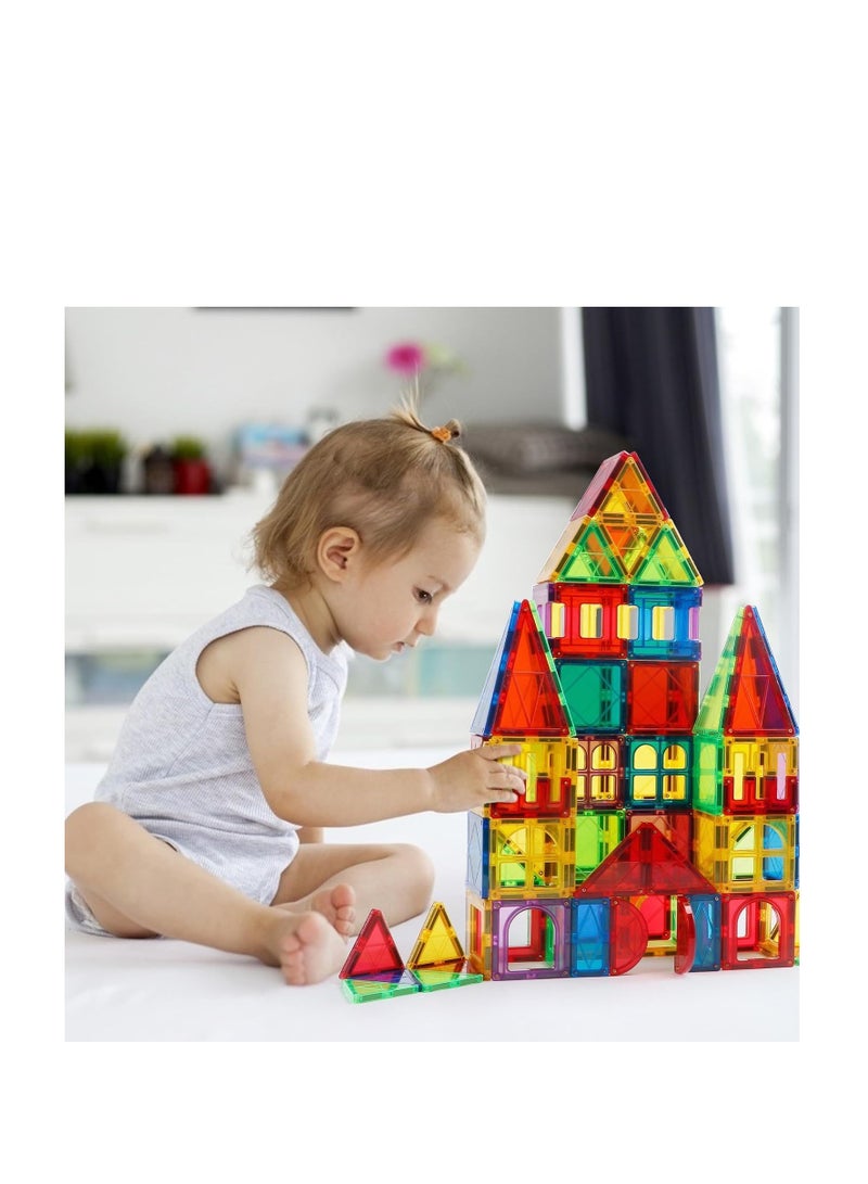 MAGIC VAULT Magnetic Blocks Building Tiles Toys for 3+ Year Old Boys and Girls-Learning by Playing Games for Toddlers- Kids Toys Construction Playboards Toys-Inspirational, Educational, Conventional (96pcs) - Image 2