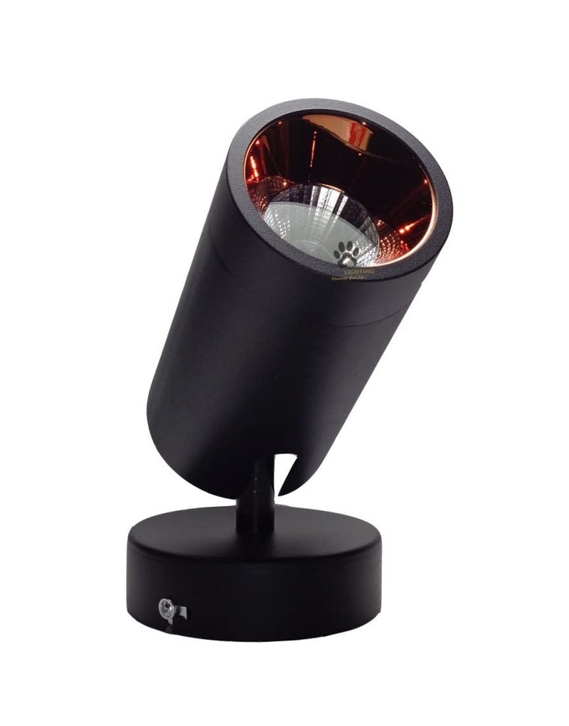 Mufasa 12 Watts Black Body Rose Gold Finish LED Spotlight Focus Light Bedroom Reading Display Vanity Wall Light (Warm White) - Image 1