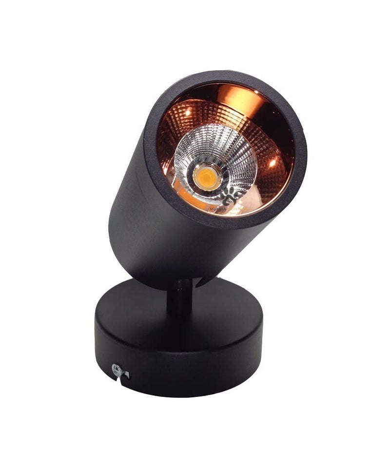 Mufasa 12 Watts Black Body Rose Gold Finish LED Spotlight Focus Light Bedroom Reading Display Vanity Wall Light (Warm White) - Image 2
