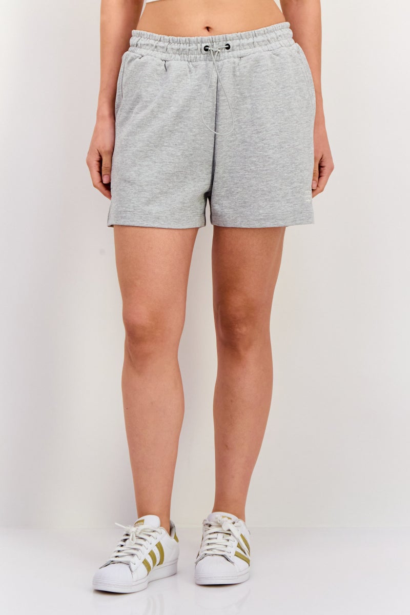 ESPRIT Women Embroidered Logo Basic Shorts, Grey - Image 1