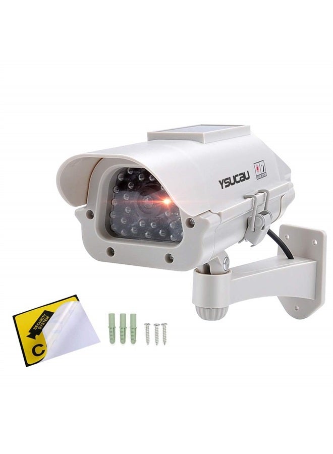 YSUCAU Solar Powered CCTV Security Fake Dummy Camera with Flashing Led Outdoor/Indoor Use for Homes & Business - Image 1