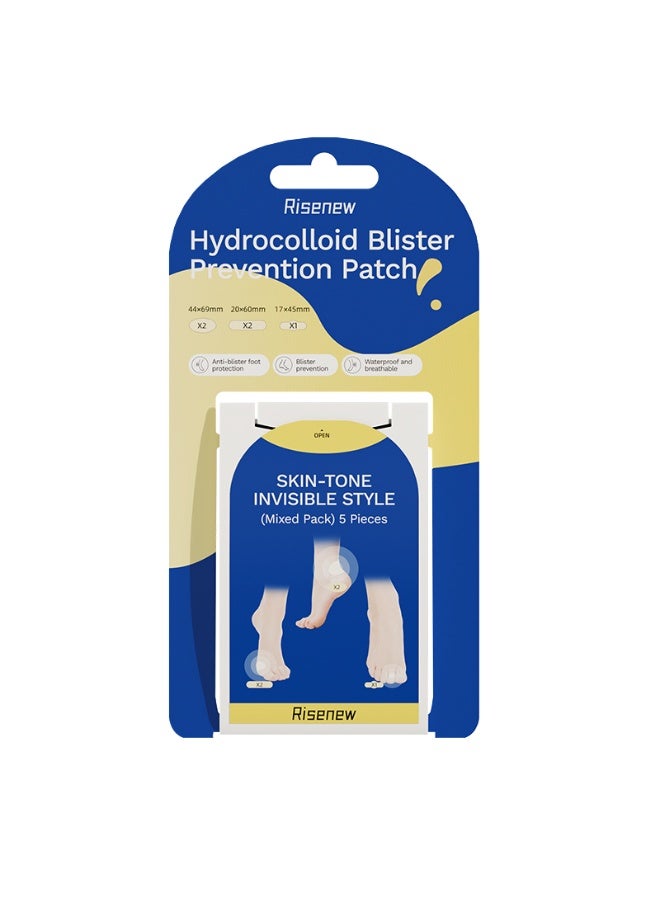 Hydrocolloid Bandages, 5 pieces, Water Resistant, for Toe, Heel- Blister Prevention & Recovery Pads - Image 1