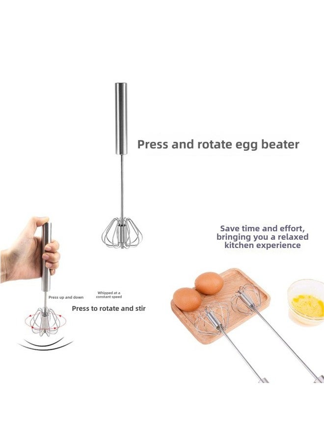 Stainless Steel Semi-automatic Egg Beater Household Manual Egg Stirring Rod To Beat Cream Hand-held Labor-saving-Color:12inch  - Image 5