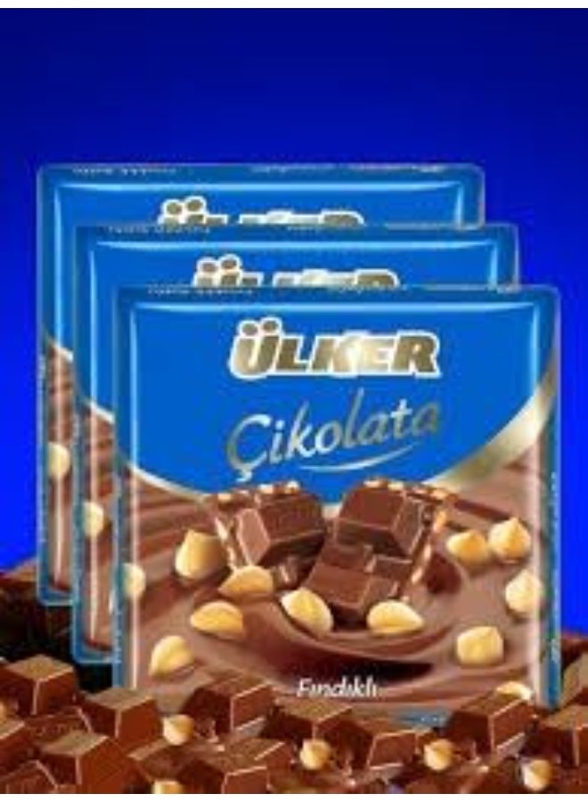 Ulker Milk Chocolate Bar with Hazelnuts – Creamy Turkish Chocolate with Crunchy Whole Hazelnuts – 65g - Image 2