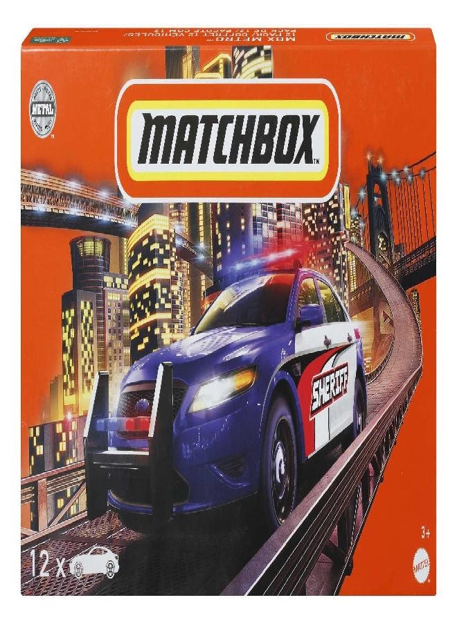 MATCHBOX - Matchbox Metro 12-Pack of Toy Cars, Trucks & Vans, Service, Utility, Transport & Rescue Die-Cast Vehicles in 1:64 Scale, Gift for Kids 3 Years & Up & Collectors - Image 1