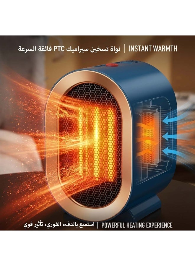 AirYoung Portable PTC Ceramic Heater – Fast Heating, Overheat & Tip-Over Protection, Quiet Operation for Home & Office - Image 2