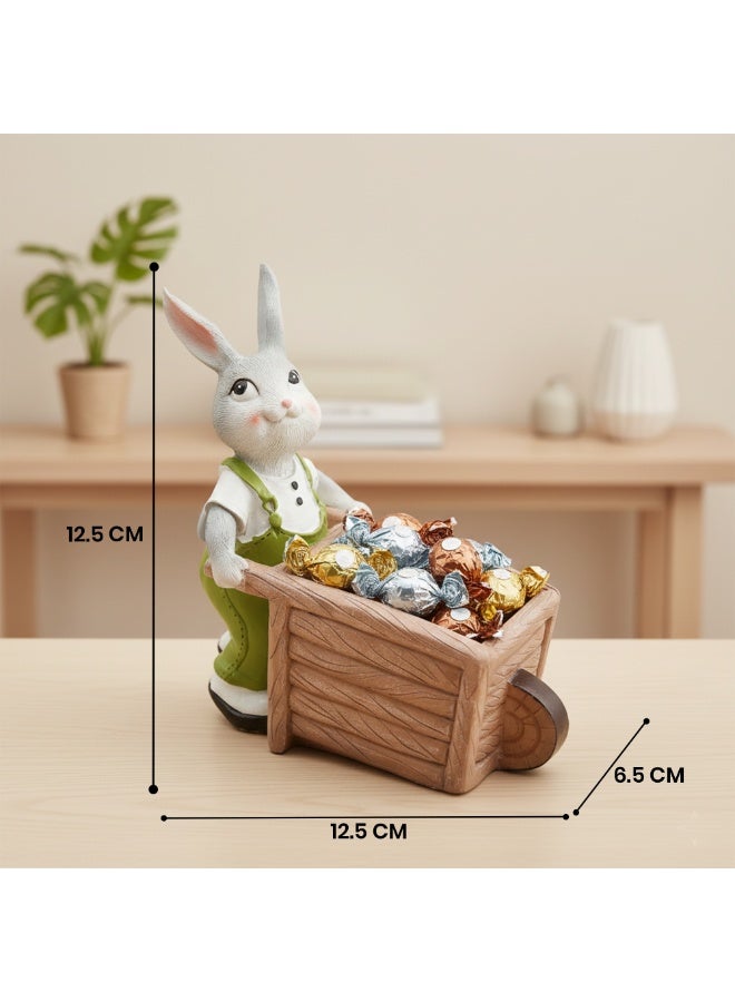 Little Gardener Rabbit Planter Polyresin Decorative Flower Pot Cute Bunny on Bicycle Succulent Planter Indoor Outdoor Home Office Table Decor Propagator Kit Gift (Rabbit) - Image 5