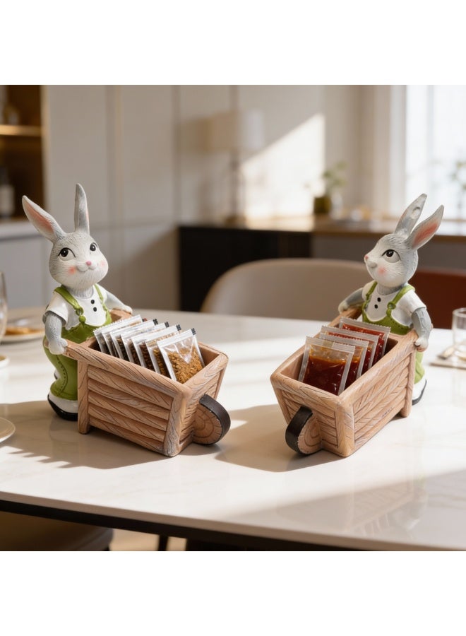 Little Gardener Rabbit Planter Polyresin Decorative Flower Pot Cute Bunny on Bicycle Succulent Planter Indoor Outdoor Home Office Table Decor Propagator Kit Gift (Rabbit) - Image 2