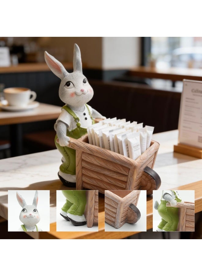 Little Gardener Rabbit Planter Polyresin Decorative Flower Pot Cute Bunny on Bicycle Succulent Planter Indoor Outdoor Home Office Table Decor Propagator Kit Gift (Rabbit) - Image 3