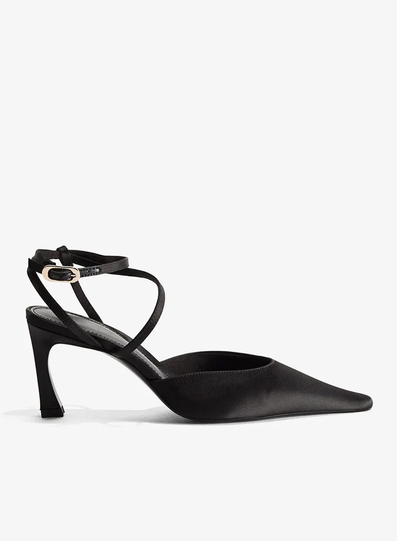 H&M Pointed satin court shoes