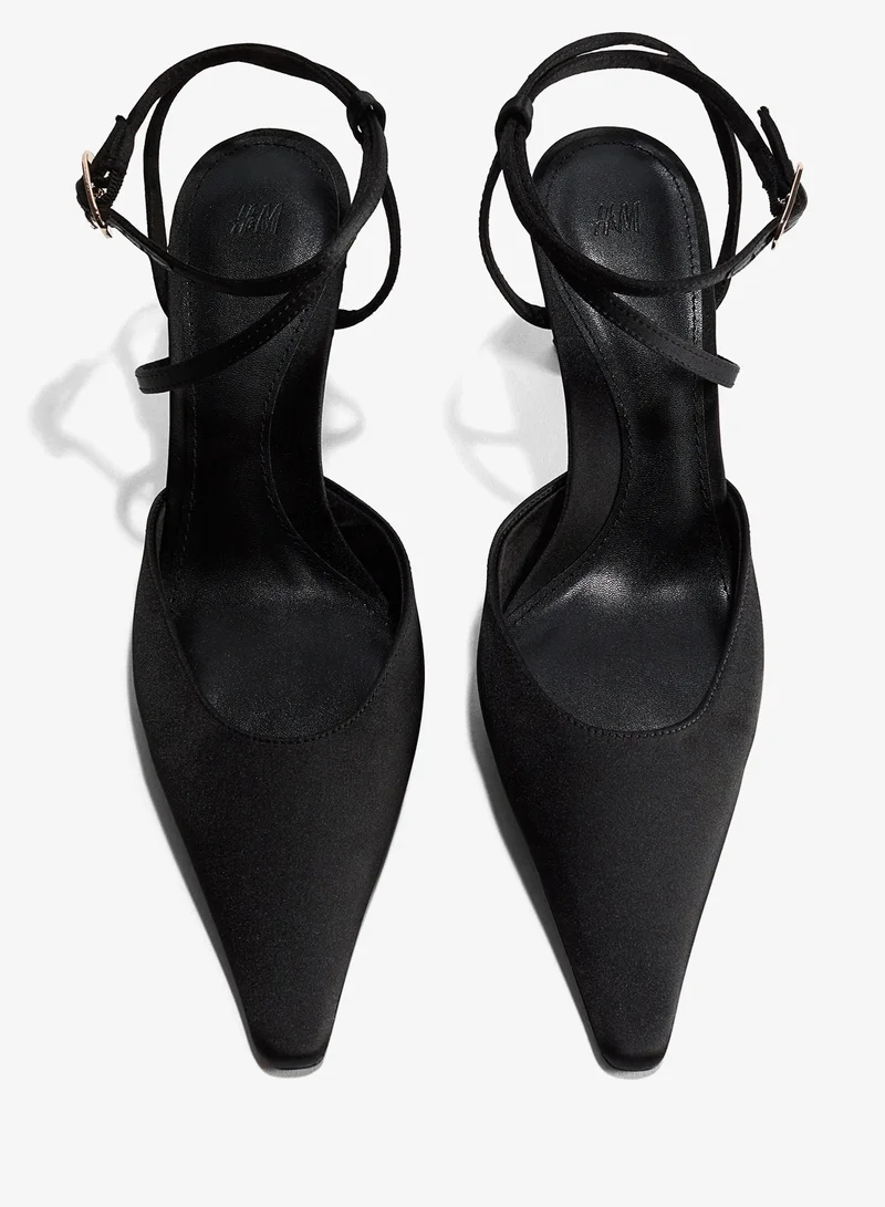 H&M Pointed satin court shoes
