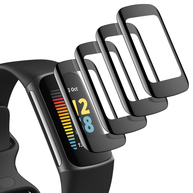 TERRIFI Fitbit Charge 5 4 Pack 3D Full Coverage Anti-Scratch Screen Protector Film - Image 1