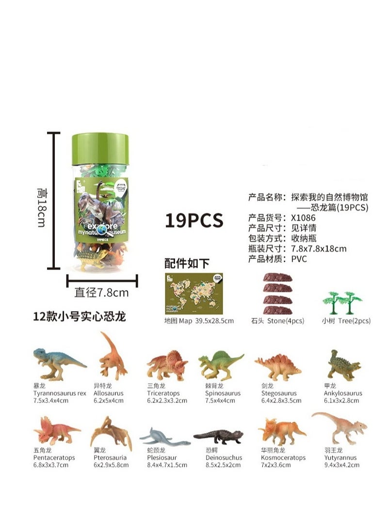 19 Pcs Dinosaur Figures Toys for Boys Children Realistic Dinosaur Toy Figure Playset T Rex Triceratops Dinosaur Set Educational Toys Gift for Age 3 Up Year Old Kids Boy Girl Child  - Image 1