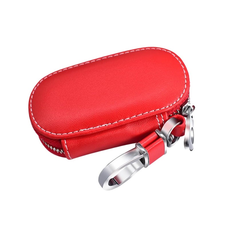 3 Pcs Leather Car Key Pouch Zipper Key Holder Hanging Bag - Image 2