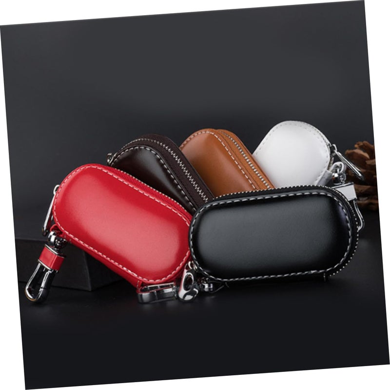 3 Pcs Leather Car Key Pouch Zipper Key Holder Hanging Bag - Image 4