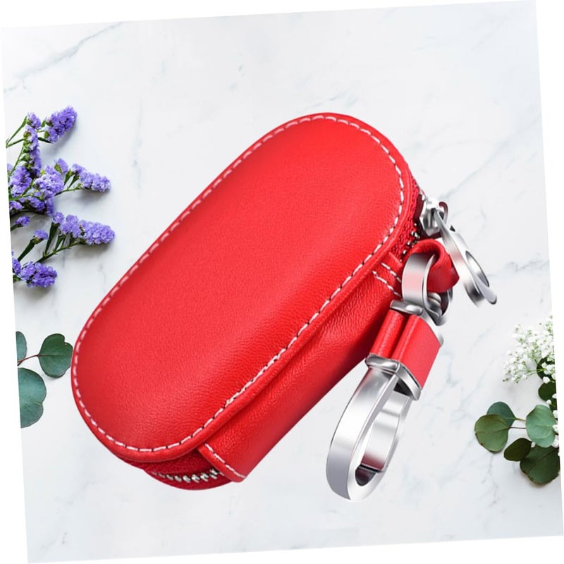 3 Pcs Leather Car Key Pouch Zipper Key Holder Hanging Bag - Image 3