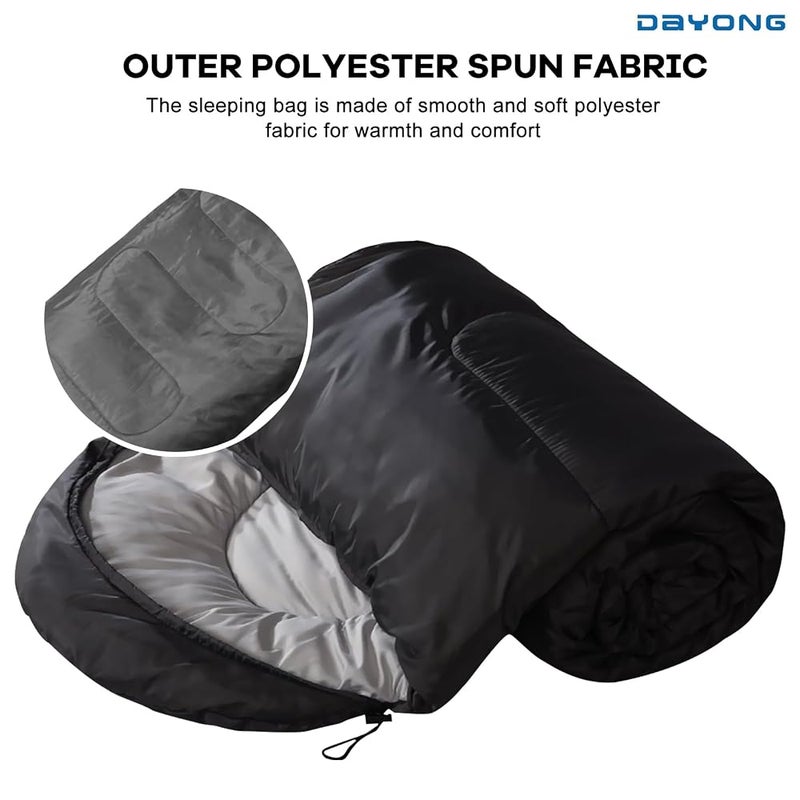 DAYONG Sleeping Bag, Adults Camping Sleeping Bags, Lightweight Envelope Sleeping Bag, Hooded Design, Portable Warm Sleeping Bags for Outdoor Traveling Backpacking. - Image 4