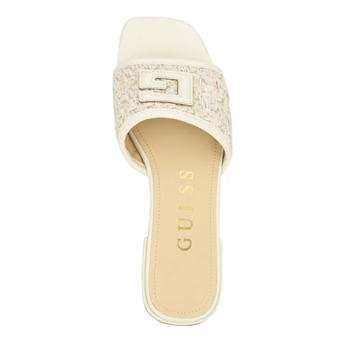 GUESS Women's Tampa Flat Sandal, Ivory, 5 - Image 2