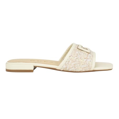 GUESS Women's Tampa Flat Sandal, Ivory, 5 - Image 5