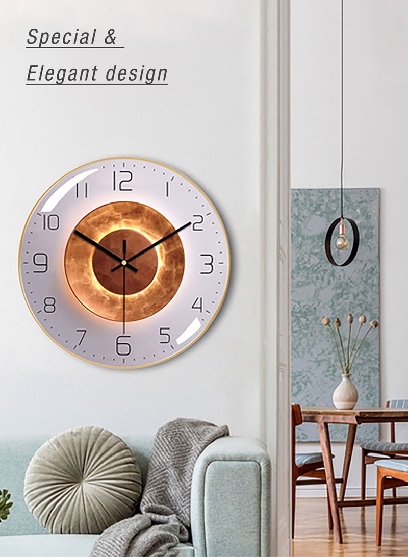 Merry Moments ساعة حائط حديثة جدار الفن كوارتز ساعة الحائط ديكور لغرفة المعيشة غرفة نوم المطبخ مدخل مكتب التجزئة كتم الاجتياح تصميم هندسي AA بطارية تعمل بالطاقة الإطار الذهبي حجم 30 سم أو 12 بوصة نوع A - Image 2