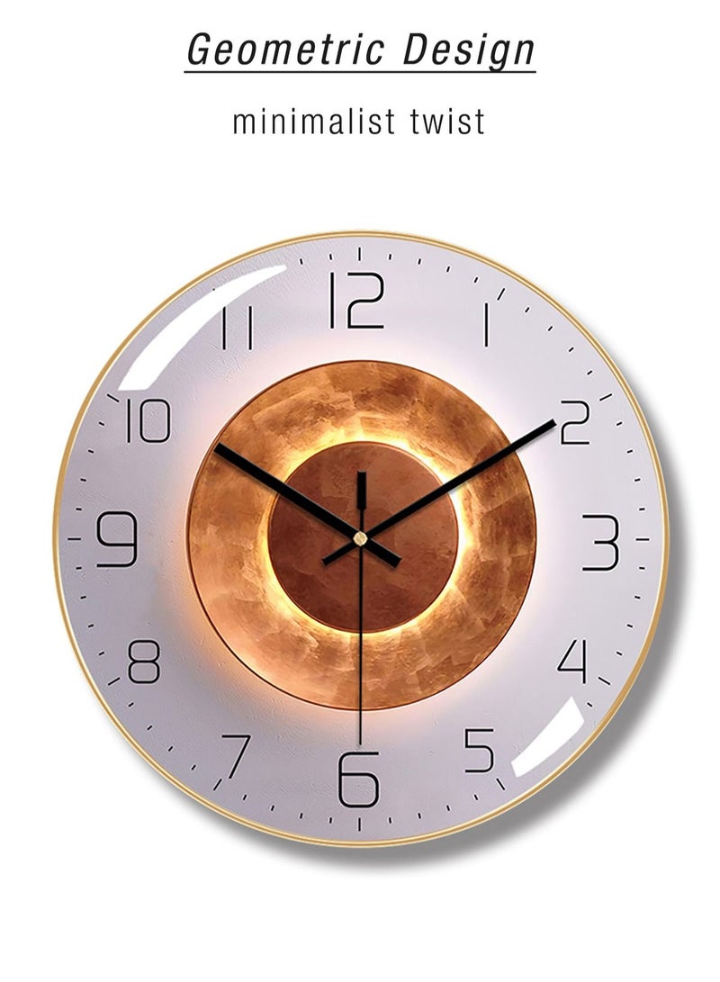 Merry Moments ساعة حائط حديثة جدار الفن كوارتز ساعة الحائط ديكور لغرفة المعيشة غرفة نوم المطبخ مدخل مكتب التجزئة كتم الاجتياح تصميم هندسي AA بطارية تعمل بالطاقة الإطار الذهبي حجم 30 سم أو 12 بوصة نوع A - Image 3