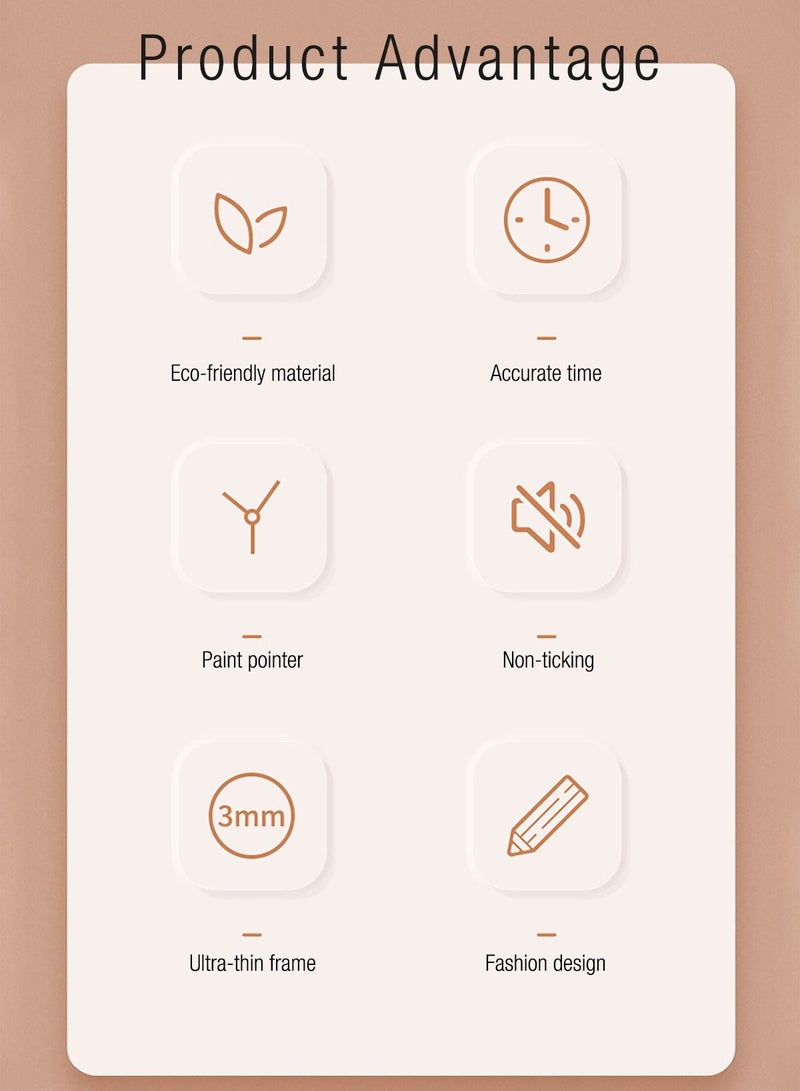 Merry Moments ساعة حائط حديثة جدار الفن كوارتز ساعة الحائط ديكور لغرفة المعيشة غرفة نوم المطبخ مدخل مكتب التجزئة كتم الاجتياح تصميم هندسي AA بطارية تعمل بالطاقة الإطار الذهبي حجم 30 سم أو 12 بوصة نوع A - Image 5