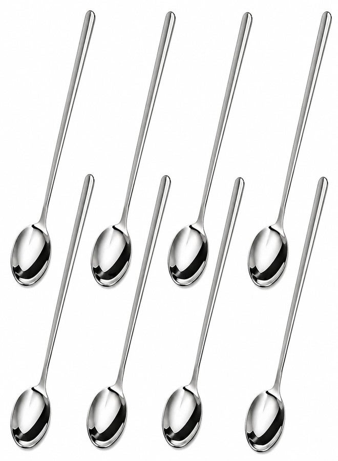 lyfLux Pack of 8, Silver Stainless Steel Espresso Spoons, 5.3 Inch Mini Teaspoons Set for Coffee, Dessert, Cake, Ice Cream, Tea, Sugar, Cappuccino, Mirror Finish Small Spoon Set - Image 1