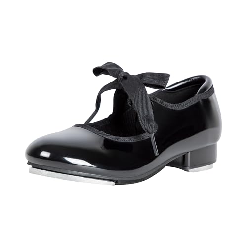 Linodes Leather/Patent Tap Shoe for Girls and Boys (Toddler/Little Kid/Big Kid)-Black-11.5M-Little Kid-Updated - Image 1