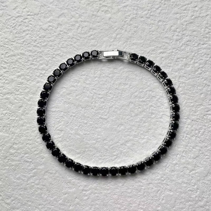 4.0 Zircon Full Diamond Tennis Bracelet for Women, Simple Geometric Style, Multi-Color