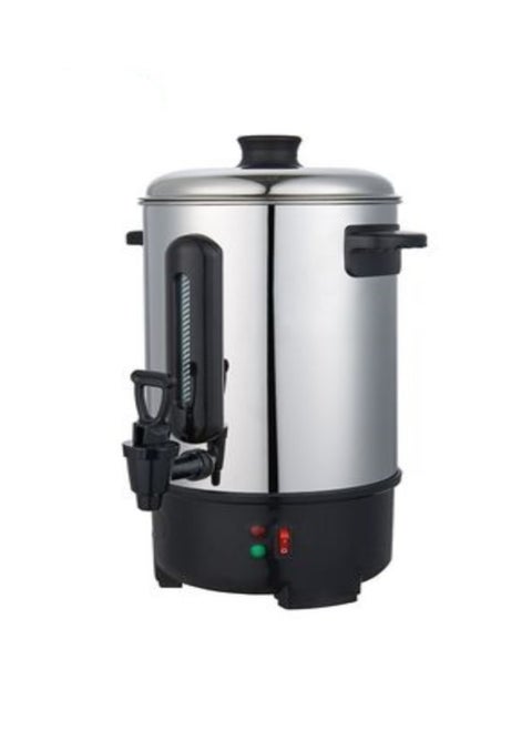 Water Urn Boiler, 8 Litre Large Capacity, One Hand Use, Stainless Steel, Lockable Lid, External Water Gauge And Cool Touch Handles For Safety, 2000W Silver PS-4755