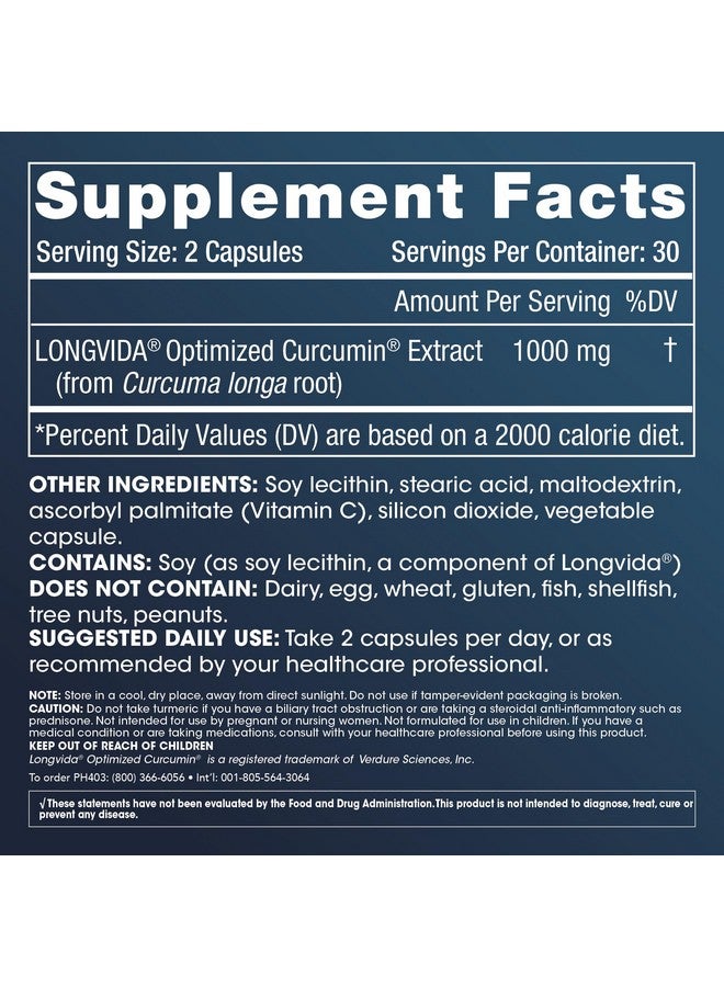ProHealth Turmeric Curcumin Supplement: 285 Times More Bioavailable- Developed by Neuroscientists. 1000 mg Concentrated Longvida Curcumin Extract Per Serving (60 X 500mg Capsules Per Bottle) - Image 2