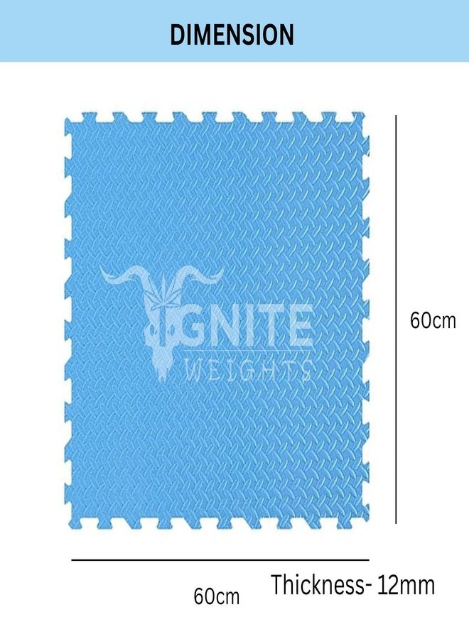 حصيرة IGNITE WEIGHTS® Puzzle المصنوعة من إسفنج EVA للأطفال، بلاطات متشابكة للعب وحماية الأرضيات المنزلية - 60 × 60 سم - سمك 12 مم (عبوة من 4 قطع - تغطي مساحة 16 قدمًا مربعًا) - Image 2