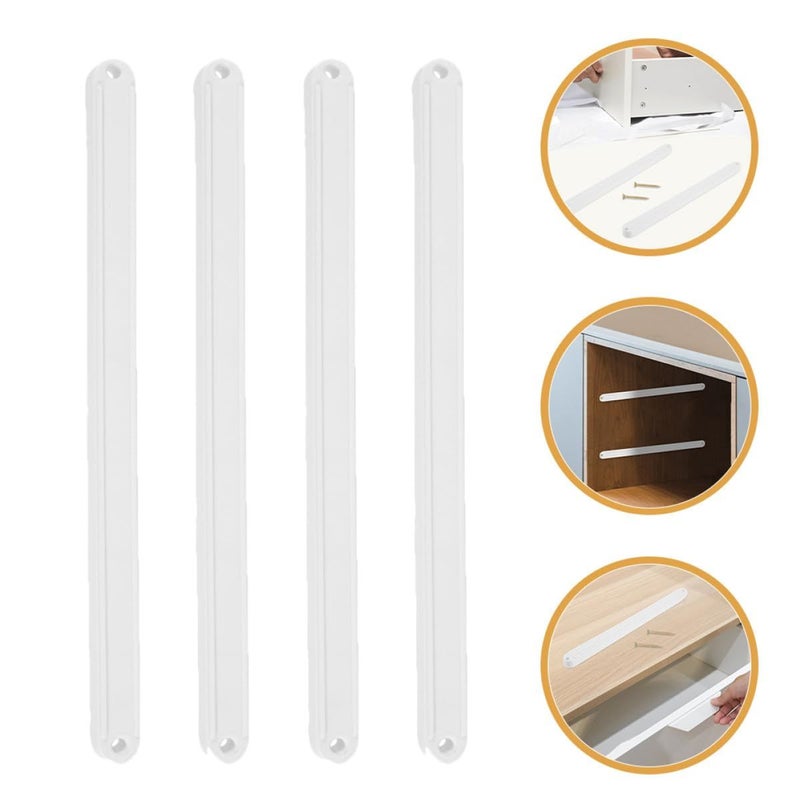 2 Pcs 235mm Plastic Side Mount Drawer Slides Track Guide Cabinet Drawer Replacement White - Image 4