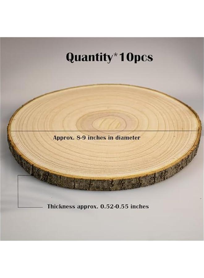 Arabest 10 pcs Large Unfinished Wood Slices for Centerpieces 8-9 inches Wood Rounds for Tables Decor Rustic Wood Circles for DIY Crafts and Wedding Decor Round Wooden Discs for Ornaments - Image 5