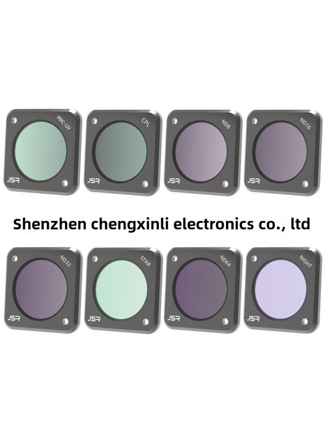 JUNESTAR Suitable For DJI Action2 Dajiang Sports Camera Accessories Cpl Polarization Filter ND Light Reducing Mirror-Color:ACTION2 CS -8IN1 JSR-1339-20  - Image 1