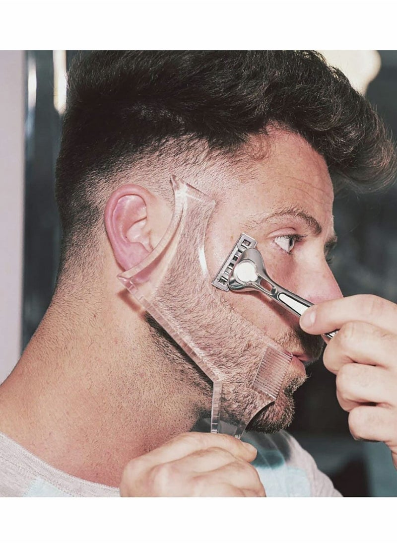 Excefore - Goatee Shaving Template for Men with 5 Different Sizes, Beard Guide Shaper with Comb, Beard Shaping & Styling Template Perfect for Hairline Line-up, Edging, Stencil for Trimming, Mustache, Goatee - Image 1