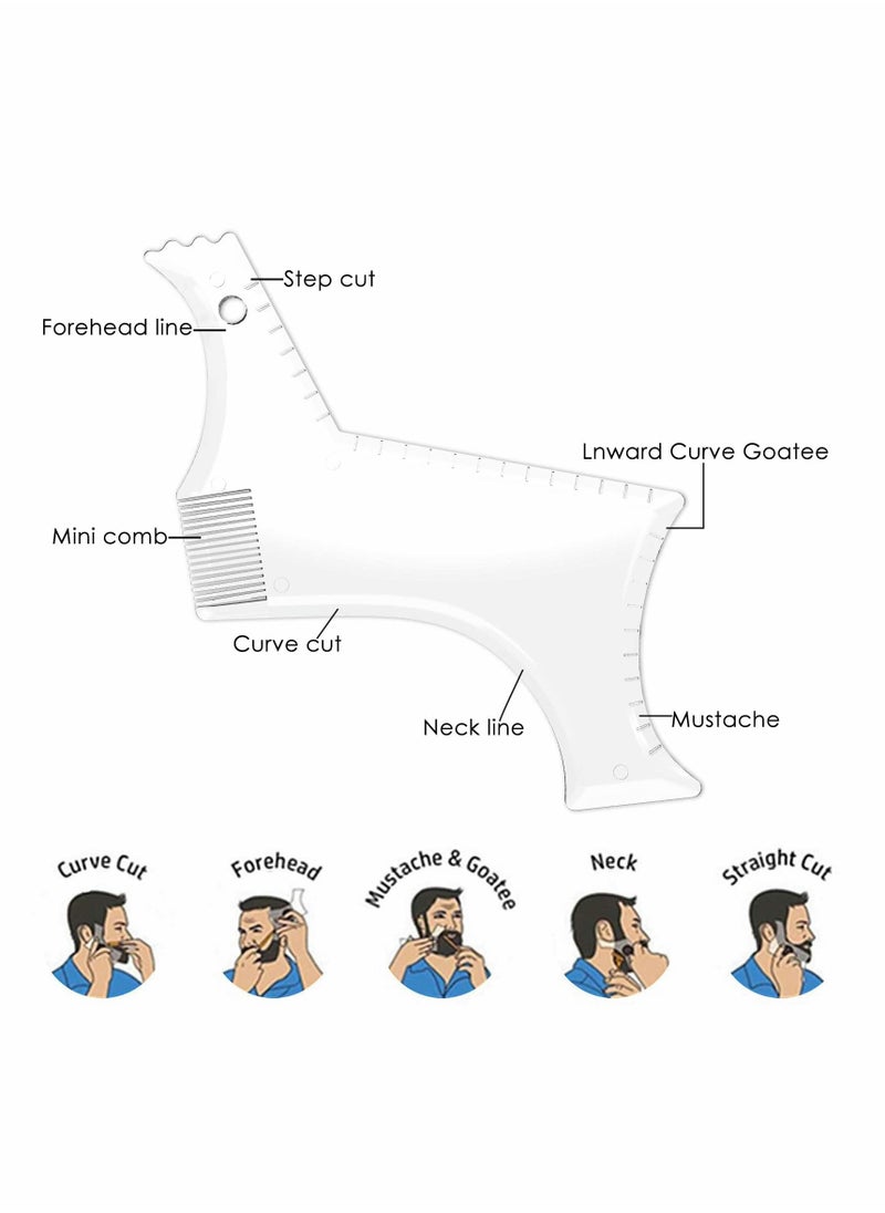 Excefore - Goatee Shaving Template for Men with 5 Different Sizes, Beard Guide Shaper with Comb, Beard Shaping & Styling Template Perfect for Hairline Line-up, Edging, Stencil for Trimming, Mustache, Goatee - Image 1