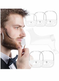 Goatee Shaving Template for Men with 5 Different Sizes, Beard Guide Shaper with Comb, Beard Shaping & Styling Template Perfect for Hairline Line-up, Edging, Stencil for Trimming, Mustache, Goatee