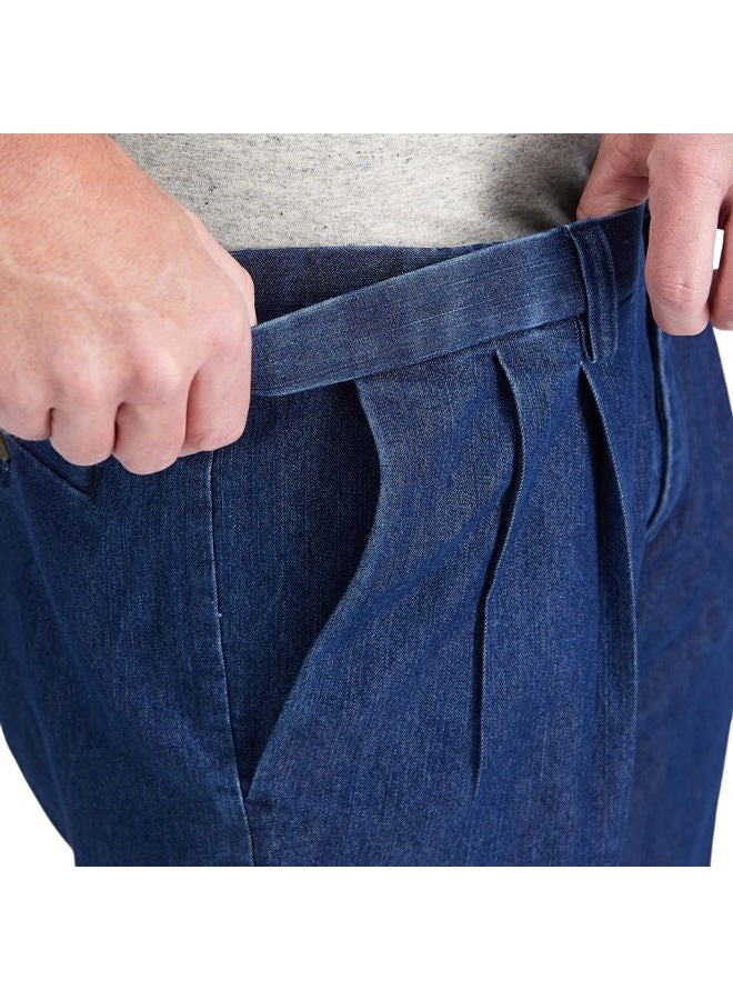 Haggar جينز رجالي بليت وجبهة مسطحة - مقاسات عادية وكبيرة وطويلة، أزرق متوسط، 40W / 29L - Image 3