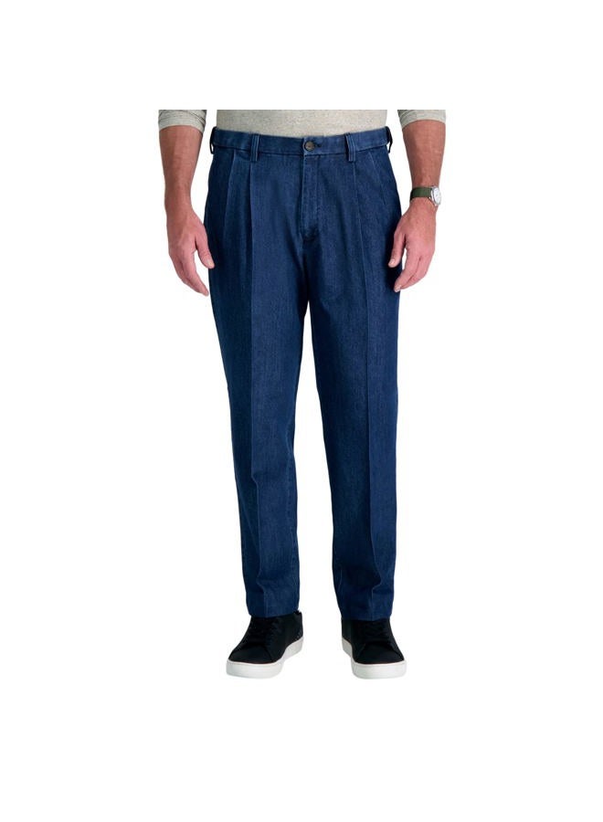 Haggar جينز رجالي بليت وجبهة مسطحة - مقاسات عادية وكبيرة وطويلة، أزرق متوسط، 40W / 29L - Image 1