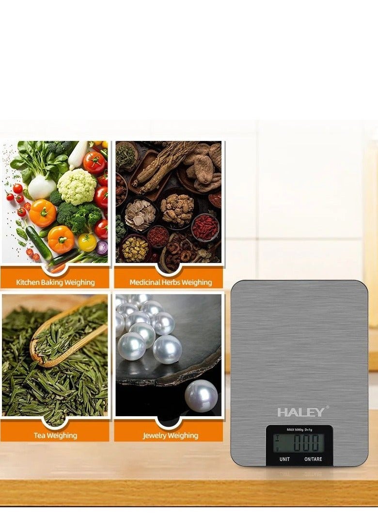 Haley High Accurate Touch Key Food scales Electronic Stainless Steel Weighing Pan Design portable lcd Ultra Thin Kitchen Scale baking - Image 4