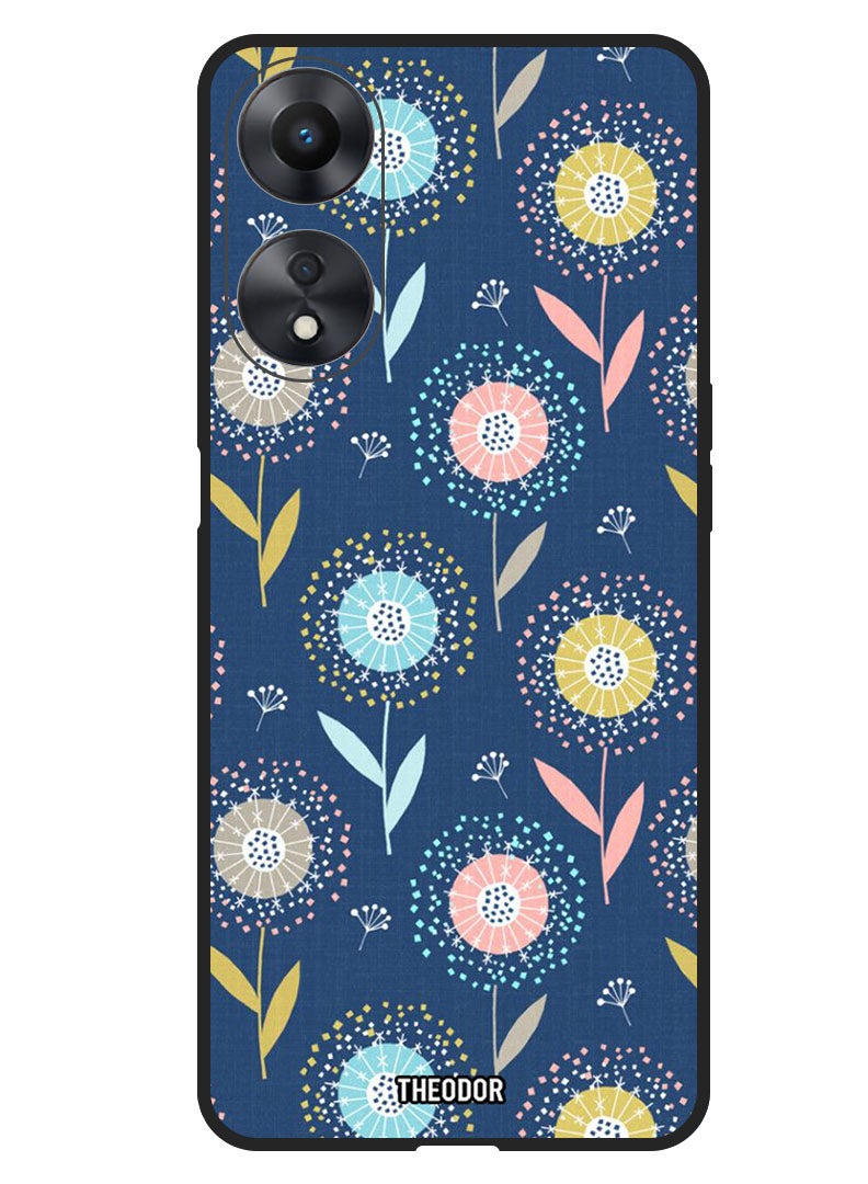 Theodor Protective Case Anti Scratch Shock Proof Bumper Cover For Oppo F23 5G Round FLowers - Image 1