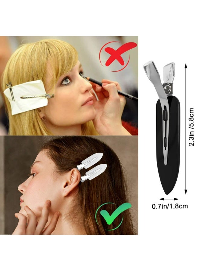 كير اند سمايل مشابك للعناية بالشعر والابتسامة بدون انحناء، بدون تجاعيد، لتصفيف الشعر والمكياج وتجعيد الشعر بدون حرارة، بمقبض سيليكون ناعم غير قابل للانزلاق، بجودة صالونية، باللون الأبيض - Image 3