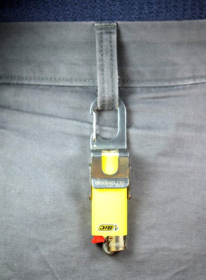 Screwpop Bic Standard Full-Size Lighter Holder Keychain Multi Tool with Carabiner Clip and Bottle Opener Stainless Steel Construction (Lighter Not Included) - Image 5